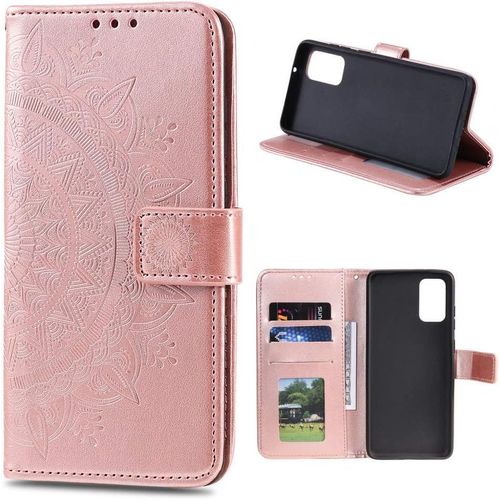 Housse Tlphone Portable Pour Huawei P Smart 2021 tui Housse Avec Compartiment Pour Carte P Smart 2021 Cover Protection  Rabat Motif Mandala Or Rose Dor
