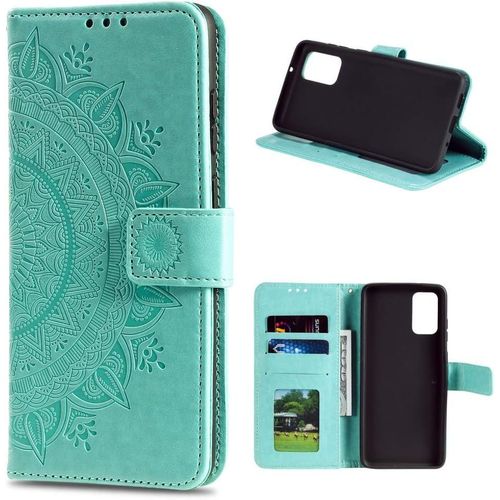 Housse Tlphone Portable Pour Huawei P Smart 2021 - tui Housse Avec Compartiment Pour Carte P Smart 2021 Cover - Protection  Rabat Motif Mandala Vert