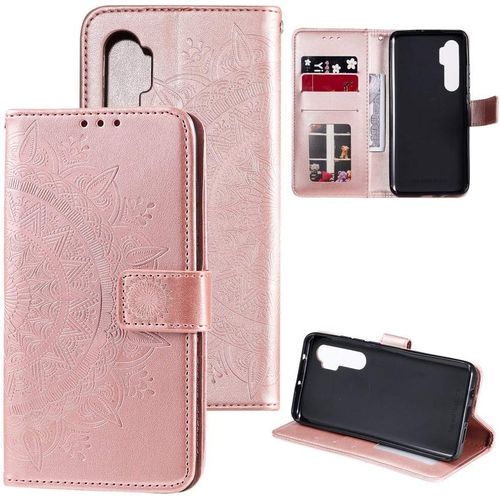 Housse Tlphone Portable Pour Xiaomi Mi Note 10 Lite tui Housse Avec Compartiment Pour Carte Note 10 Lite Cover Protection  Rabat Motif Mandala Or Rose Dor