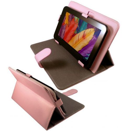 Housse Tablette Universelle 7' Simili Cuir Mode Paysage Portrait Antichoc Rose Yonis