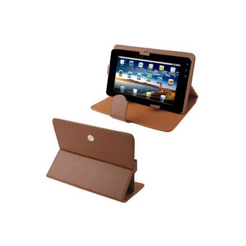 Housse Tablette Tactile Universelle 9' Mode 360 Pression Simili Cuir Marron Yonis