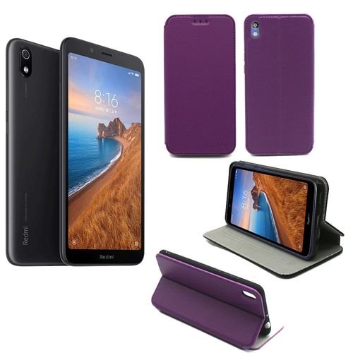 Housse Xiaomi Redmi 7a Violette - Etui Violet Coque Xiaomi Redmi 7a Protection Antichoc  Rabat Smartphone 2019 - Accessoires Pochette Case Xeptio