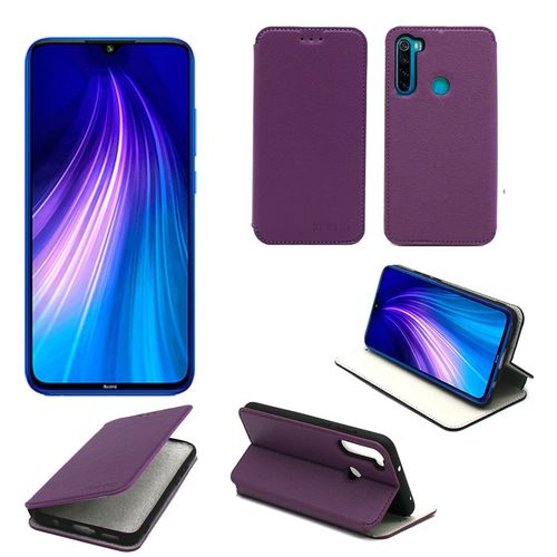 Housse Xiaomi Redmi Note 8t Violette Avec Fonction Stand - Etui Coque Violet Xiaomi Redmi Note 8t Protection Antichoc  Rabat Smartphone 2019 - Accessoires Pochette Case Xeptio
