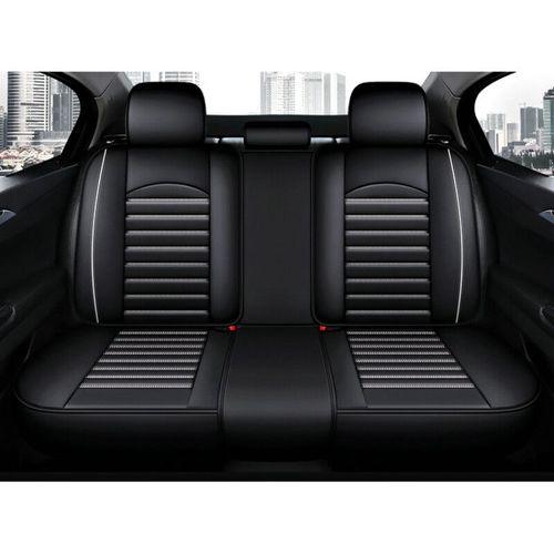 Housses De Sige De Voiture En Cuir Pu,Protecteur De Sige,Hyundai Getz,Accent,Santa Fe,4.3 Son,Elantra,Creta,Veloster,Grand I10,Ioniq I10 - Type Black White 1pc Rear