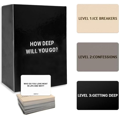 How Deep Will You Go Card Game, 99 Icebreaker Conversation Cards, Lets Get Deep Card Game, Game Night Question Card Game For Adults, For Friends Gathering, Outdoor Activities, Parties, Road.[G1024]