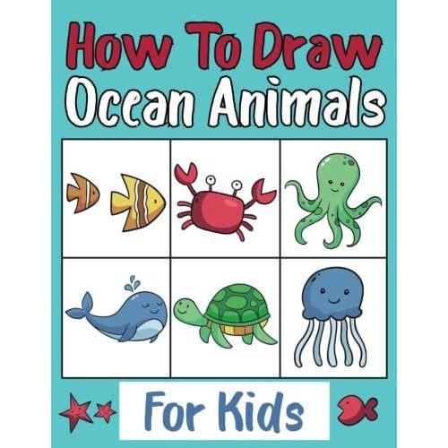 How To Draw Ocean Animals For Kids Learn how to Draw Sea Animals Step By Step Whale, Fish