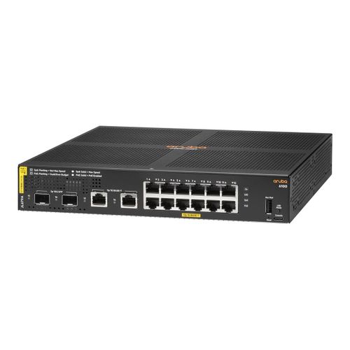 HPE Aruba 6100 12G Class4 PoE 2G/2SFP+ 139W Switch - Commutateur