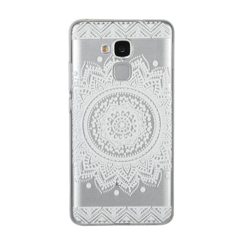 Hq-Cloud Coque tui Transparent En Tpu Silicone Pour Huawei P9 Lite / G9 Lite  En  Blanc  Transparent Motif Mandala Design Soleil Indien
