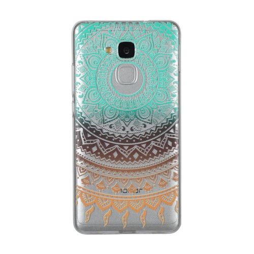 Hq-Cloud Coque tui Transparent En Tpu Silicone Pour  Huawei P9 Lite / G9 Lite  En  Vert  Jaune Motif Mandala Design Soleil Indien