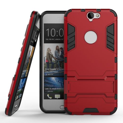 Htc One A9 Coque, Saturcase Hybride 2 En 1 [Pc & Silicone] Double Couche Pare-Chocs Coque Housse tui Avec Bquille Pour Htc One A9 Red