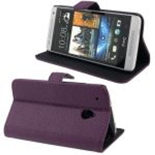 Htc One Mini / M4 : Coque Housse En Cuir ( Pu) Violet  Texture Litchi