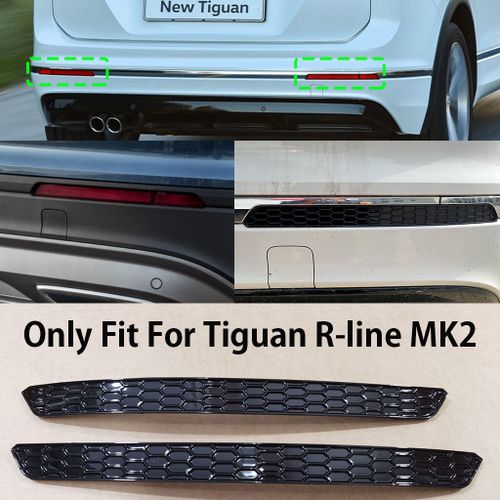 Httyyx Pour Vw Tiguan Mk2 R-Line 2017 2018 2019 2020 2021 Pare-Chocs Avant Maille Calandre Centrale Bandes De Moulage Garniture De Couverture - Type 2pcs