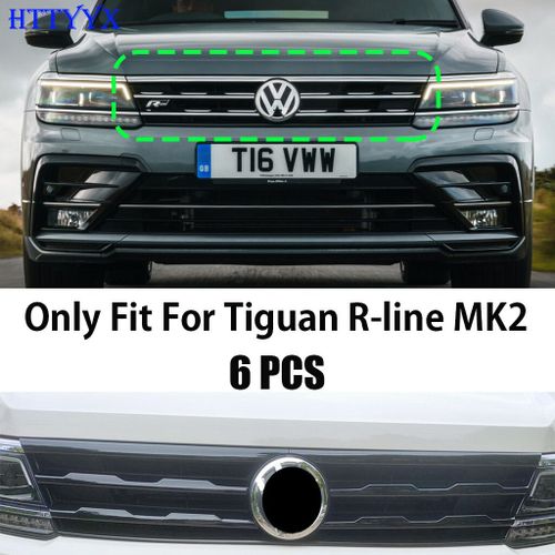 Httyyx Pour Vw Tiguan Mk2 R-Line 2017 2018 2019 2020 2021 Pare-Chocs Avant Maille Calandre Centrale Bandes De Moulage Garniture De Couverture - Type 6pcs