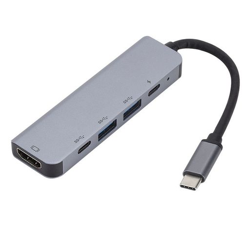 Hub 5 en 1 USB-C Type C vers HDMI 4K, adaptateur USB C vers USB 3.0 Type c PD pour Station d'accueil Macbook