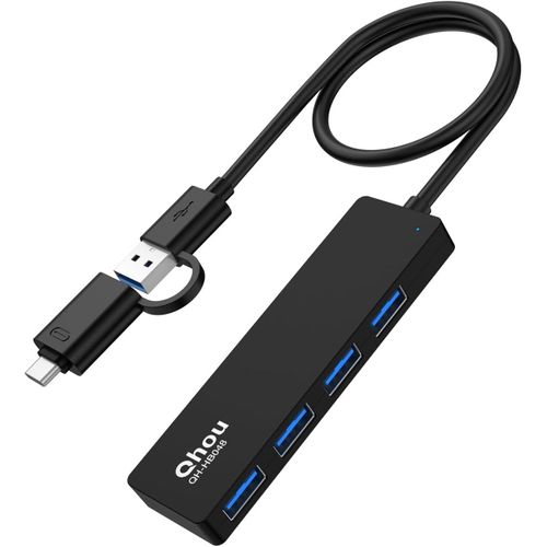 Hub USB 3.0, hub de donnes Ultra Fin avec 4 Ports USB Type-A USB 3.0 Compatible avec Mac, PC, iMac et Plus Encore