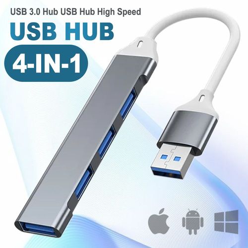 HUB USB Adaptateur multiport 4 en 1 avec 1 Port USB 3.0 hubs USB 3 Ports USB 2.0 pour Les Ordinateurs Portables Macbook Pro Windows et Autres appareils  Interface