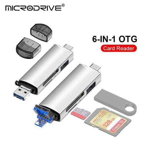 HUB USB C 3/5/6 en 1 pour carte mmoire/flash USB/adaptateur de carte SD/USB 2.0/3.0/Micro Mini lecteur de carte/carte TF 6 emplacements - Type 6 in 1 USB Adapter