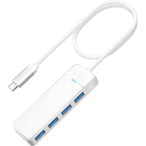 Hub USB C, USB Hub 3.0 avec 50cm Long Cable,4 Port USB C Hub Multiple Ultra Slim USB Hub Multiport,USB Extension Hub pour Laptop,PC,MacBook,USB Flash Drives,Mobile HDD