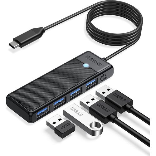 Hub USB, Hub USB C Multiport USB pour Laptop,Surface Pro, XPS, Cls USB, disques durs externes, 1.8m Noir