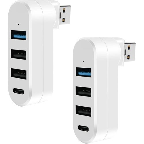 Hub USB Mini,Hub USB 3.0  4 Ports (1 USB 3.0+2 USB 2.0+Type-C),USB Aliment Adaptateur Portable pour Transfert Rapide de Donnes,Compatible avec Cls USB,Notebook PC,Portable,Clavier.[M7]