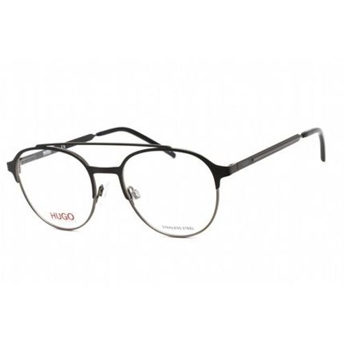 Hugo Men's Black Ruthenium Stainless Steel Aviator Eyeglasses Hg 1156