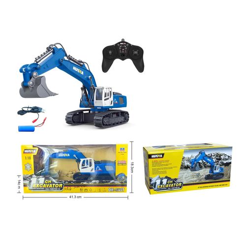 HUINA 1558 Bleu - camion tracteur camion citerne tlcommand 1:18, vhicule'ingnierie, pelle, remorque, grue, voiture, jouets pour garons, cadeaux de nol