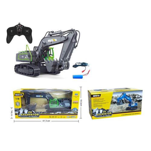 HUINA 1558 Vert - camion tracteur camion citerne tlcommand 1:18, vhicule'ingnierie, pelle, remorque, grue, voiture, jouets pour garons, cadeaux de nol