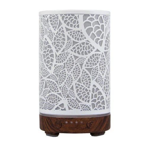 Humidificateur d'air  ultrasons avec lumire LED,diffuseur d'armes,feuilles creuses en fer,humidificateur de bureau,appareils lectromnagers intelligents,dcoration d - Type B-deep wood grain-EU