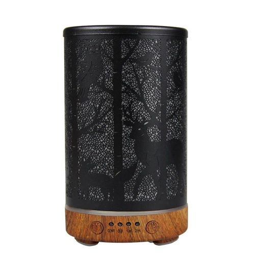 Humidificateur d'air  ultrasons avec veilleuses LED,diffuseur d'armes,parfum de chambre intelligent,art du fer,motif de cerf - Type deep wood grain-EU