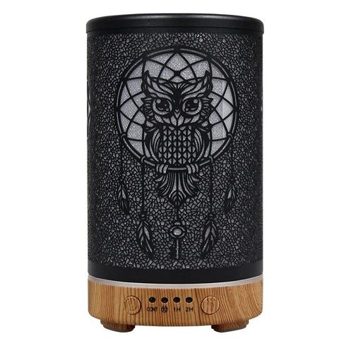 Humidificateur d'air  ultrasons avec veilleuses LED,diffuseur de parfum d'arme,appareil mnager intelligent,fonction de synchronisation,parfum de chambre,100ml - Type light wood grain-EU