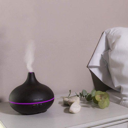 Humidificateur Ultrasonique Pure Aroma De 0,15l Avec Minuterie Et 7 Couleurs Led Bois Marron