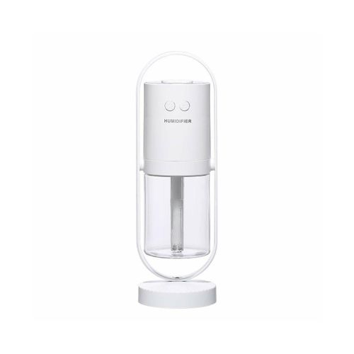 Humidificateur USB ultrasonique avec deux modes de pulvrisation, rotation  360, lumires colores et fonctionnement silencieux - Blanc