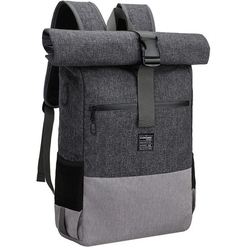 Hydrofuge Sac  Dos Pour 17 Pouces Ordinateur Portable,Sac D'cole lgant Avec Port Usb,Roll Top Rsistant  L'eau,Sac De Jour Lger Et Dcontract,Sac  Dos Avec Zip DAccs Rapide