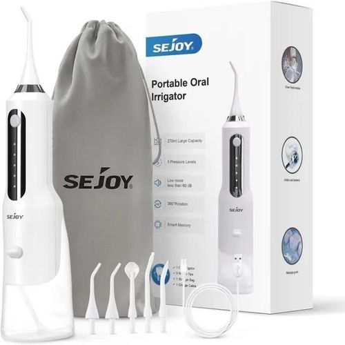 Hydropulseur Sejoy Professionnel - Irrigateur Oral Portable Et Rechargeable 270ml Ipx7 Tanche 5 Modes