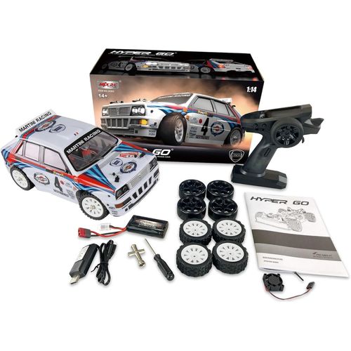 Hyper Go Lancia Delta Hf Integral Rallye/Drift 4wd Rc Tlcommand 1:14 Rtr Blanc