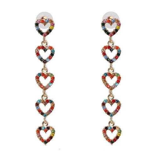 Hysecmao Boucles D'oreilles Longues, Pendentif, Nouveau Design, Bijou De Mariage De Luxe Multicolore En Cristal, CUr, Dclaration Corenne Simple