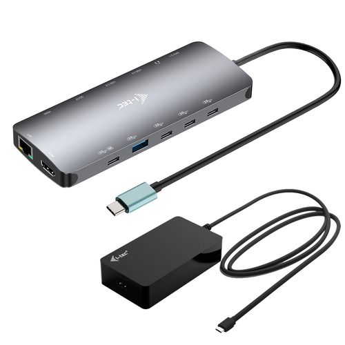 i-tec Dock USB-C Nano C31NANOTRIPL140 Grigio 3 Display HDMI 140W Alluminio