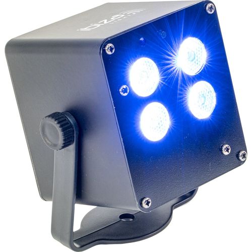 Ibiza Light TINYLED-RGB-WASH - Effet A LED 4 X 3W RGB 3-En-1 Miniature Sur Batterie
