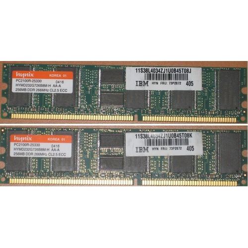IBM Kit 512 Mo RAM DDR 266MHZ CL2.5 ECC, P/N: 73P2872