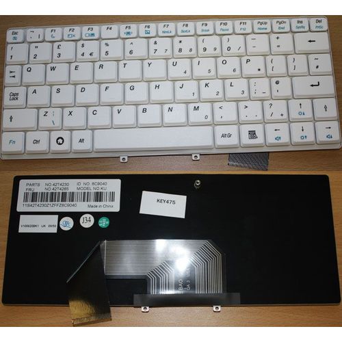 Ibm Lenovo Ideapad S10-3c Blanc Uk Clavier Pour Ordinateur Portable (Pc) De Remplacement (Key475)