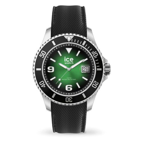 Ice Watch Steel Deep Green Montre Homme Large Acier Silicone Noir 020343