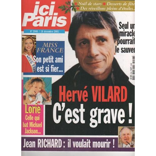Ici Paris  N 2946 : 2001 Herve Vilard/Miss France Sylvie Tellier/Dave (1p1/2)/Bouglione/Jean Richard/Winona Ryder/Vincent Perrot/Majax/Lorie (2p)/Beatles (2p)/Bachelet