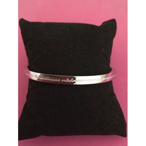 Ide Cadeau 🎁 Bracelet Jonc Argent,Inscription Des 2 Cts Chiante, Boudeuse Rleuse Mais Princesse, 5 Mm De Largeur, Livr Avec Sa Pochette Cadeau 