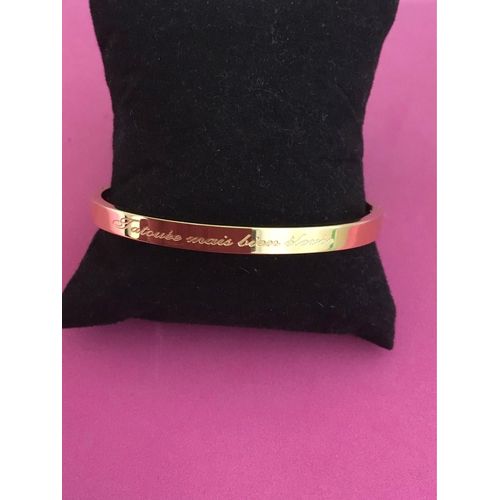 Ide Cadeau 🎁 Bracelet Jonc Dor,Inscription Des 2 Ct Tatoue Mais Bien leve, 5 Mm De Largeur, Livr Avec Sa Pochette Cadeau 