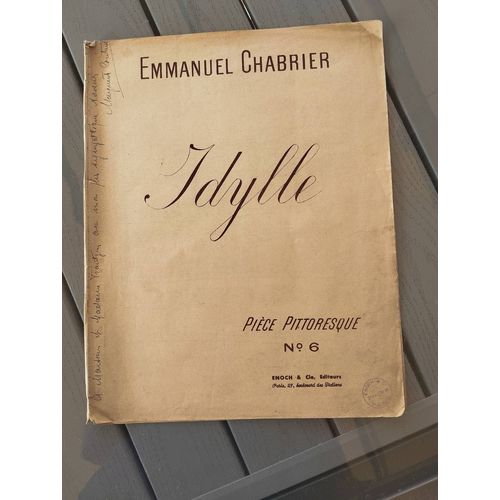 Idylle Emmanuel Chabrier Pice Pittoresque N6