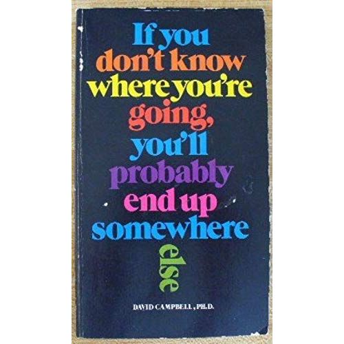 If You Dont Know Where You're Going You'll Probably End Up Somewhere Else   de unknown  Format Broch 