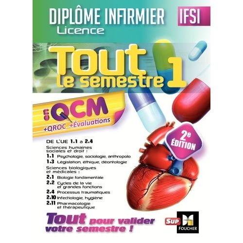 Tout Le Semestre 1 Ifsi En Qcm + Qroc + valuations    Format Poche 