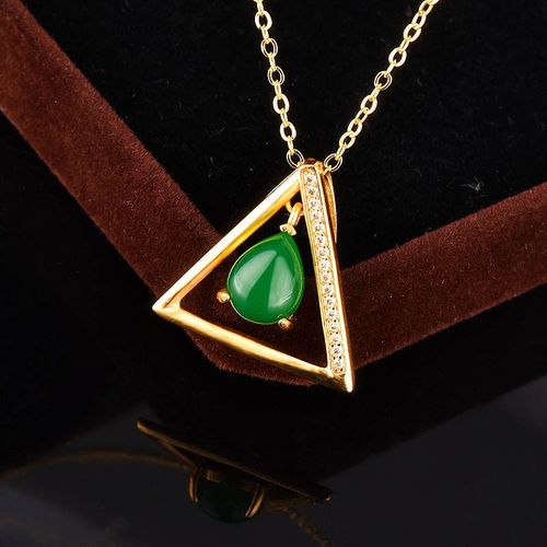 Imitation Hetian Jade Pendentif Collier De Jaspe De Jade Blanc Plaqu Argent S925 Incrust D'or Ancien Artisanat Givr Lvn4854
