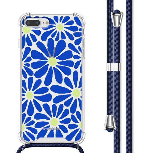 Imoshion Coque Design Avec Cordon Iphone 8 Plus / 7 Plus Cobalt Blue Flowers Connect