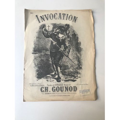 Incantation (Extrait De Faust : Avant De Quitter Ces Lieux) : Partition Chant (Version 2 : Mezzo Soprano Ou Baryton) Et Piano Charles Gounod / Onsime Pradre
